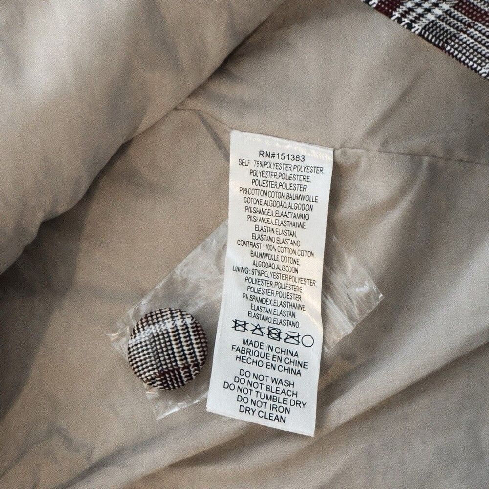 Current Air Anthropologie Plaid Blazer Jacket Women’s Small NWT Double Breasted - Picture 5 of 5